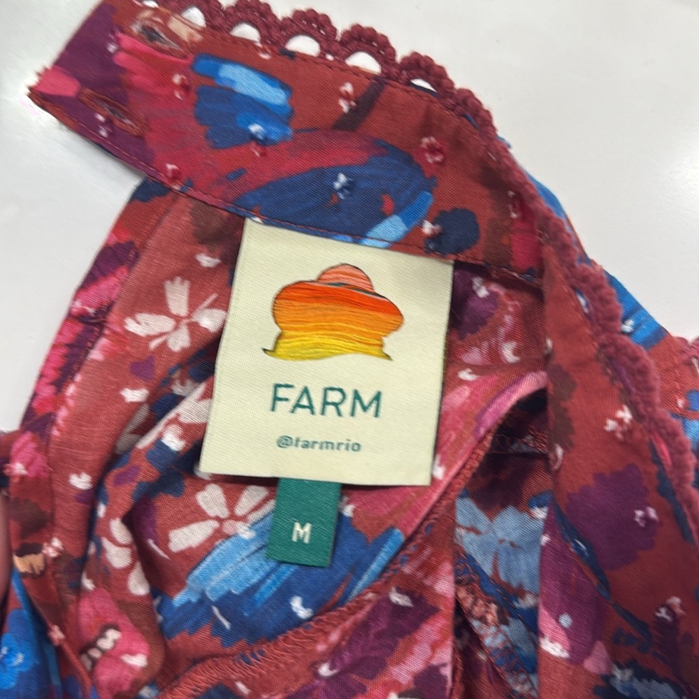 FARM Rio Pink Floral Ruffled Sleeve Blouse - Picture 5 of 5
